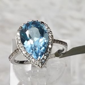 Blue Topaz Pear cut Ring
